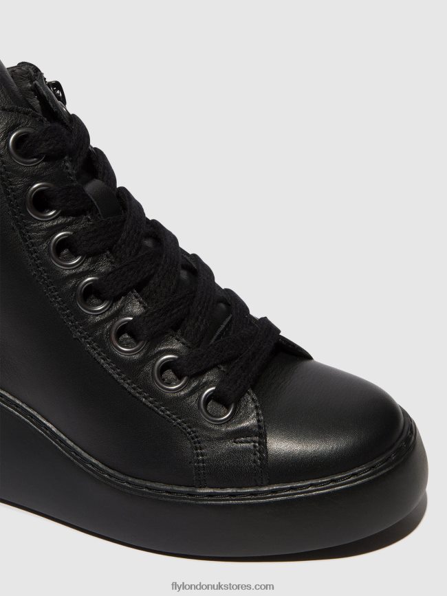 Lace-up Ankle Boots DICE468 Women Fly London 4V24RT108 BLACK (BLACK SOLE)