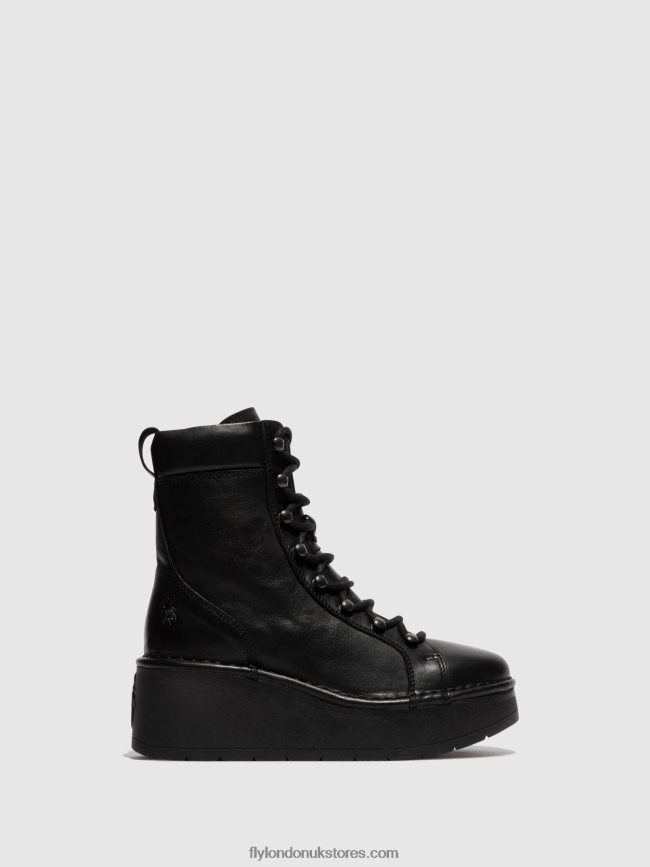 Lace-up Ankle Boots HAND247 Women Fly London 4V24RT102 BLACK