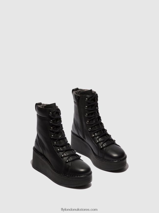 Lace-up Ankle Boots HAND247 Women Fly London 4V24RT102 BLACK