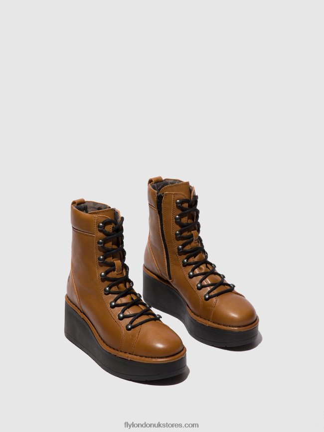 Lace-up Ankle Boots HAND247 Women Fly London 4V24RT103 CUOIO