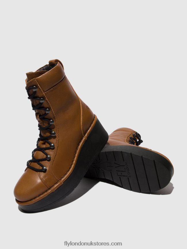 Lace-up Ankle Boots HAND247 Women Fly London 4V24RT103 CUOIO