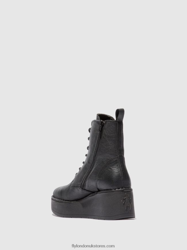 Lace-up Ankle Boots HEPE239 Women Fly London 4V24RT199 VERONA BLACK