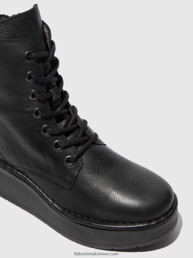 Lace-up Ankle Boots HEPE239 Women Fly London 4V24RT199 VERONA BLACK