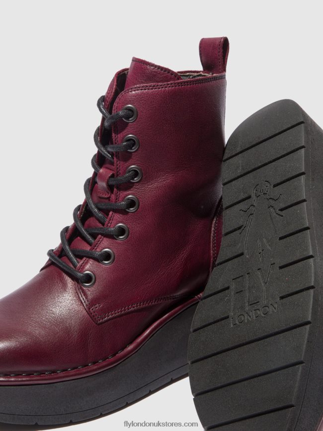 Lace-up Ankle Boots HEPE239 Women Fly London 4V24RT201 VERONA WINE
