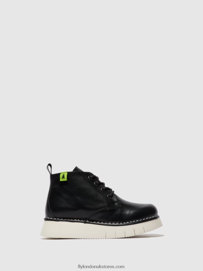 Lace-up Ankle Boots IDDA244 Women Fly London 4V24RT167 TUNDER BLACK