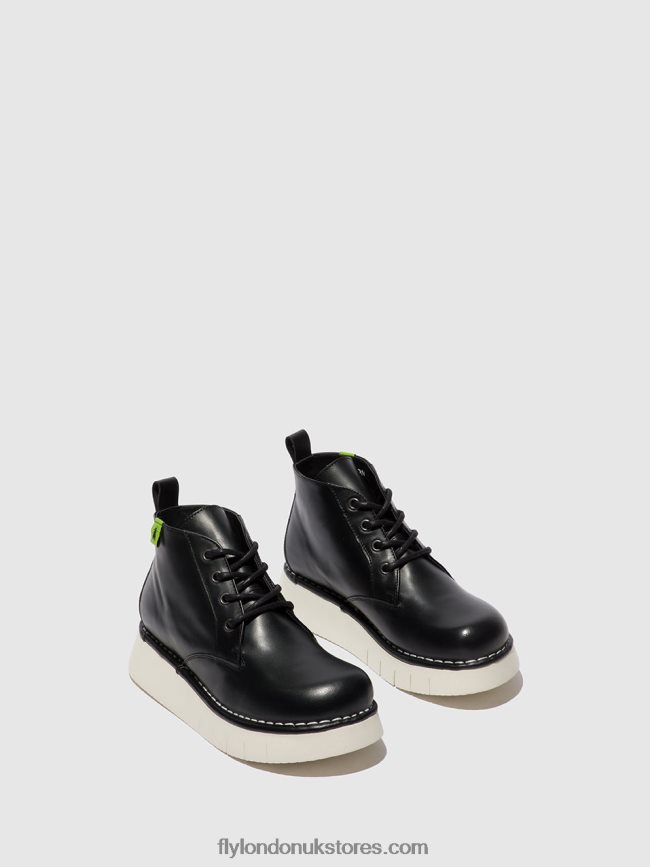 Lace-up Ankle Boots IDDA244 Women Fly London 4V24RT167 TUNDER BLACK