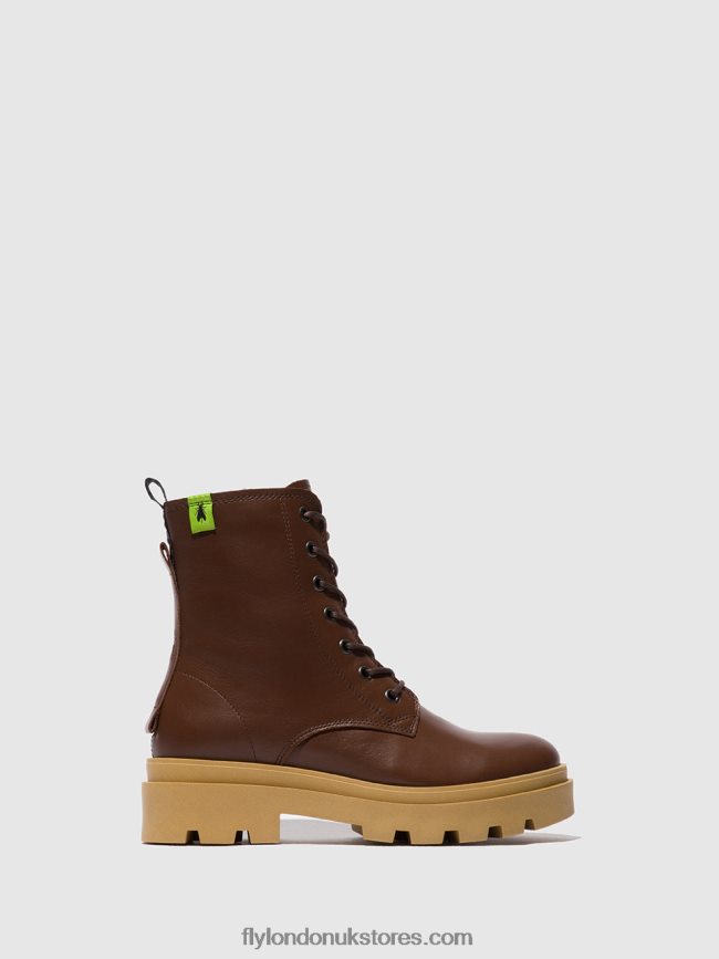 Lace-up Ankle Boots JACY881 Women Fly London 4V24RT163 NAUSICA CHOCOLATE
