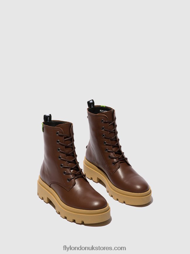 Lace-up Ankle Boots JACY881 Women Fly London 4V24RT163 NAUSICA CHOCOLATE