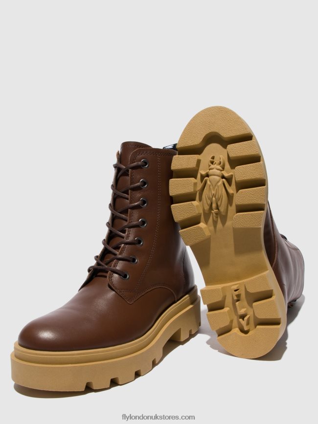Lace-up Ankle Boots JACY881 Women Fly London 4V24RT163 NAUSICA CHOCOLATE