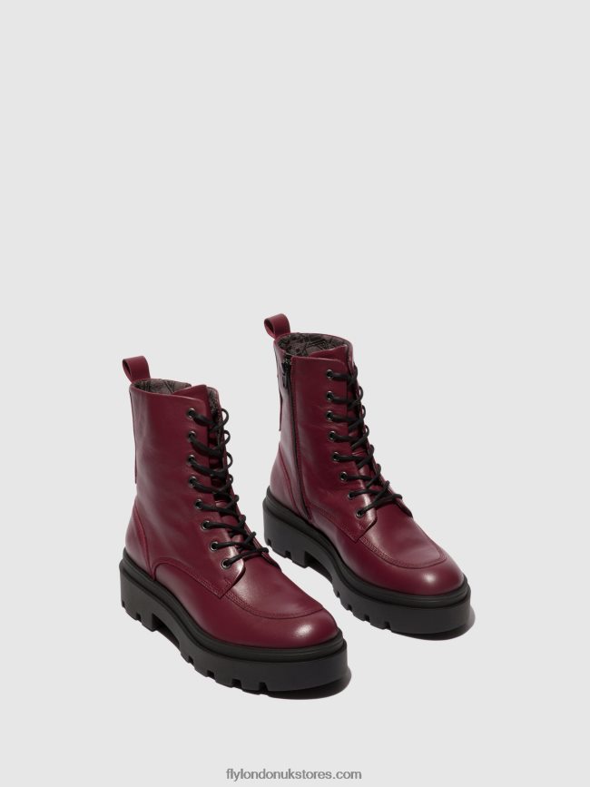 Lace-up Ankle Boots JAYE878 Women Fly London 4V24RT97 WINE