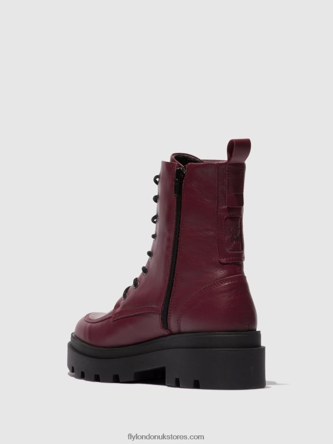 Lace-up Ankle Boots JAYE878 Women Fly London 4V24RT97 WINE