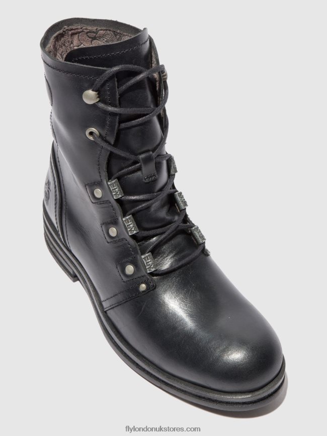 Lace-up Ankle Boots KNOT792 Women Fly London 4V24RT197 RUG BLACK