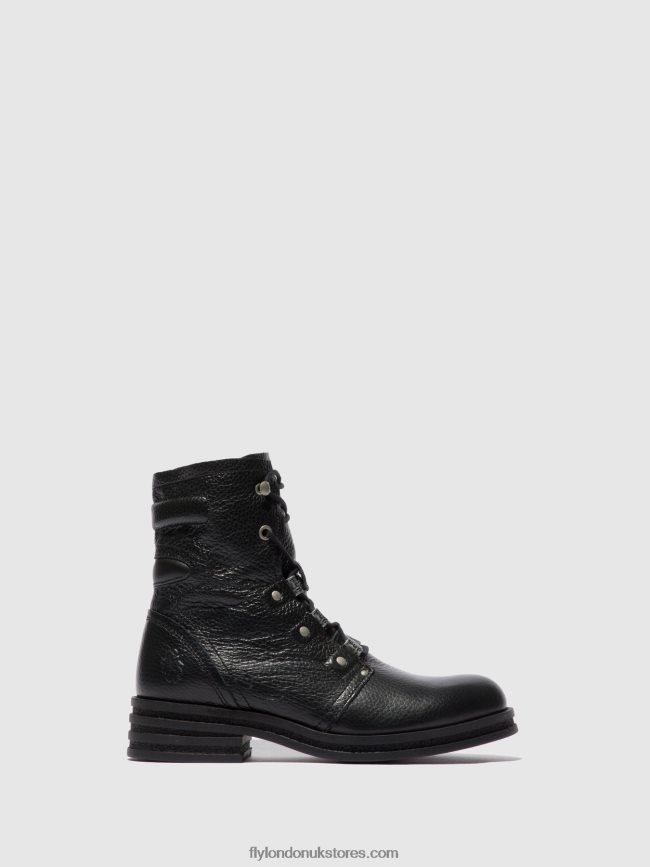 Lace-up Ankle Boots KNOT792 Women Fly London 4V24RT198 RIO BLACK