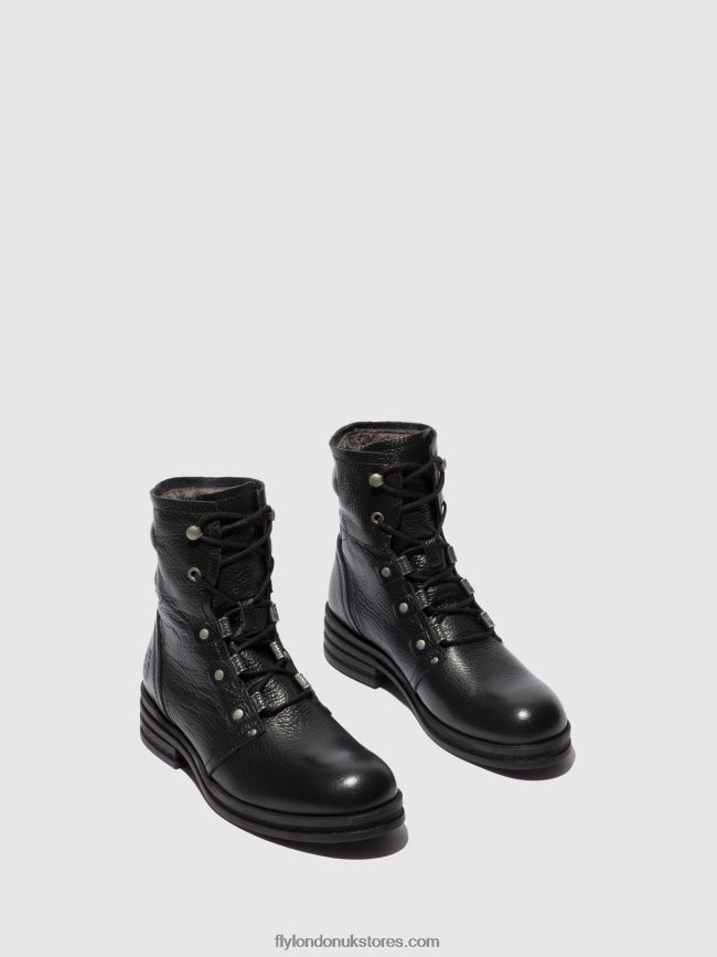Lace-up Ankle Boots KNOT792 Women Fly London 4V24RT198 RIO BLACK