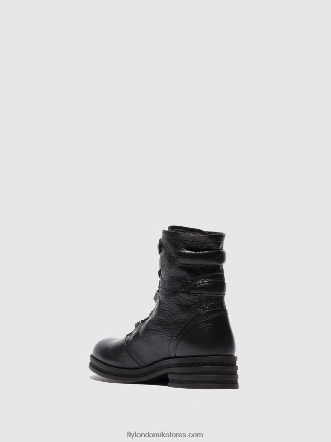 Lace-up Ankle Boots KNOT792 Women Fly London 4V24RT198 RIO BLACK