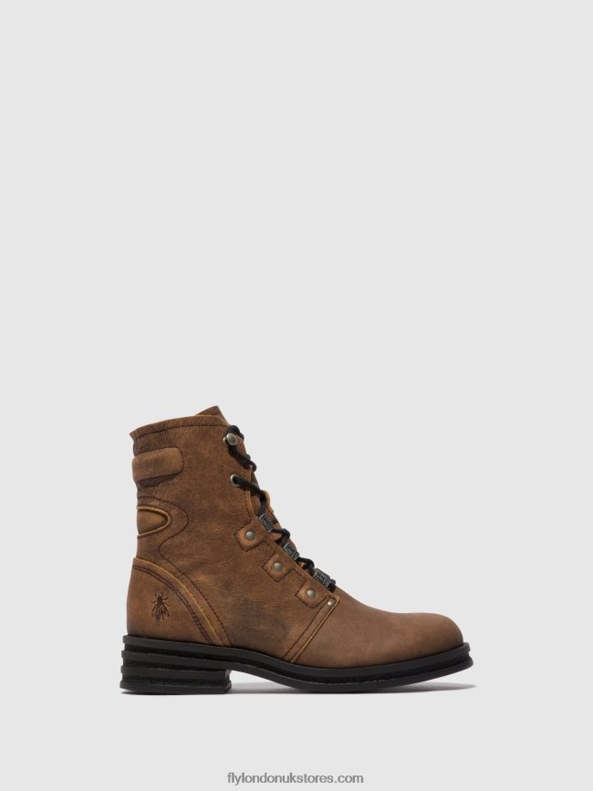 Lace-up Ankle Boots KNOT792 Women Fly London 4V24RT98 BROWN