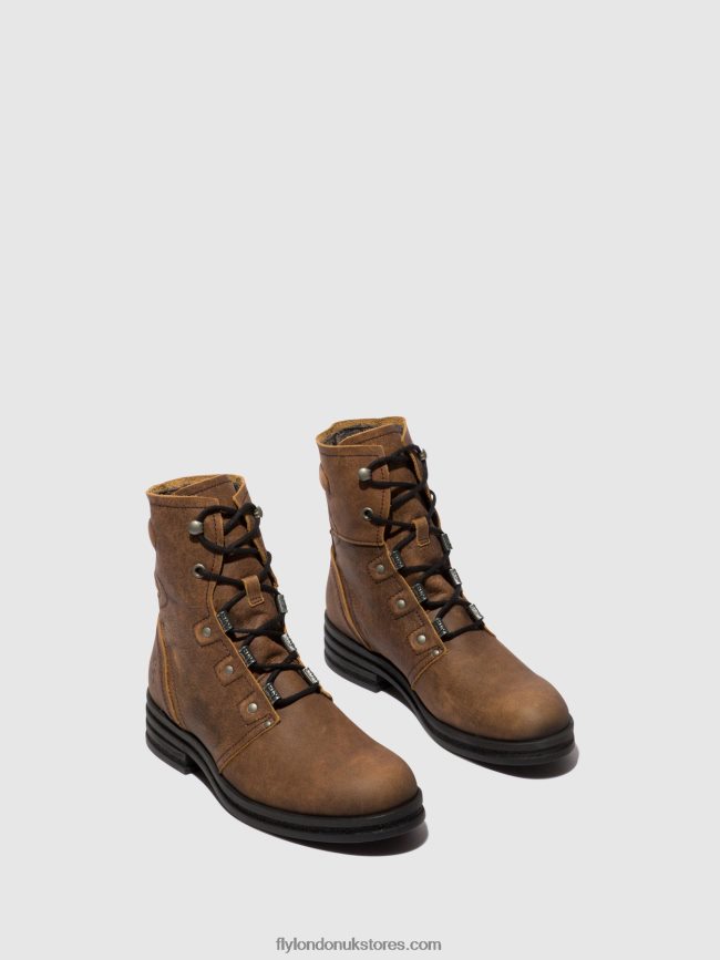 Lace-up Ankle Boots KNOT792 Women Fly London 4V24RT98 BROWN