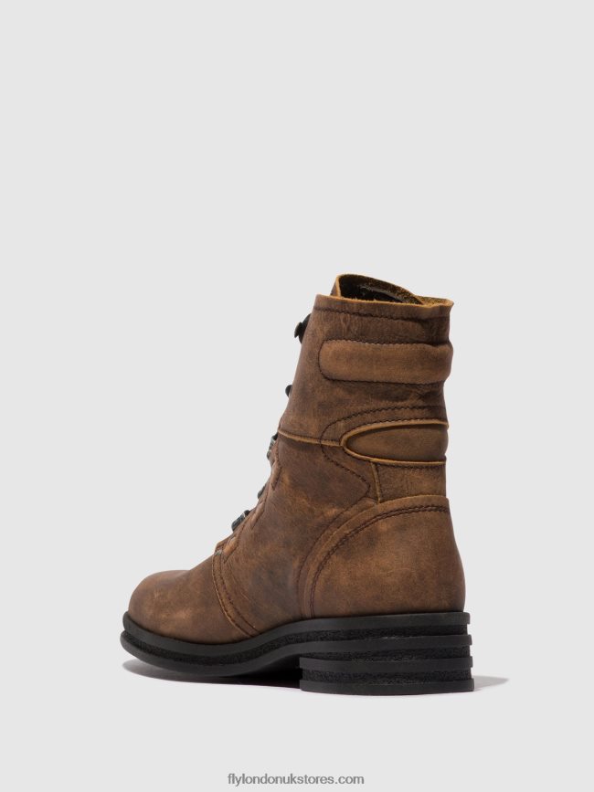 Lace-up Ankle Boots KNOT792 Women Fly London 4V24RT98 BROWN