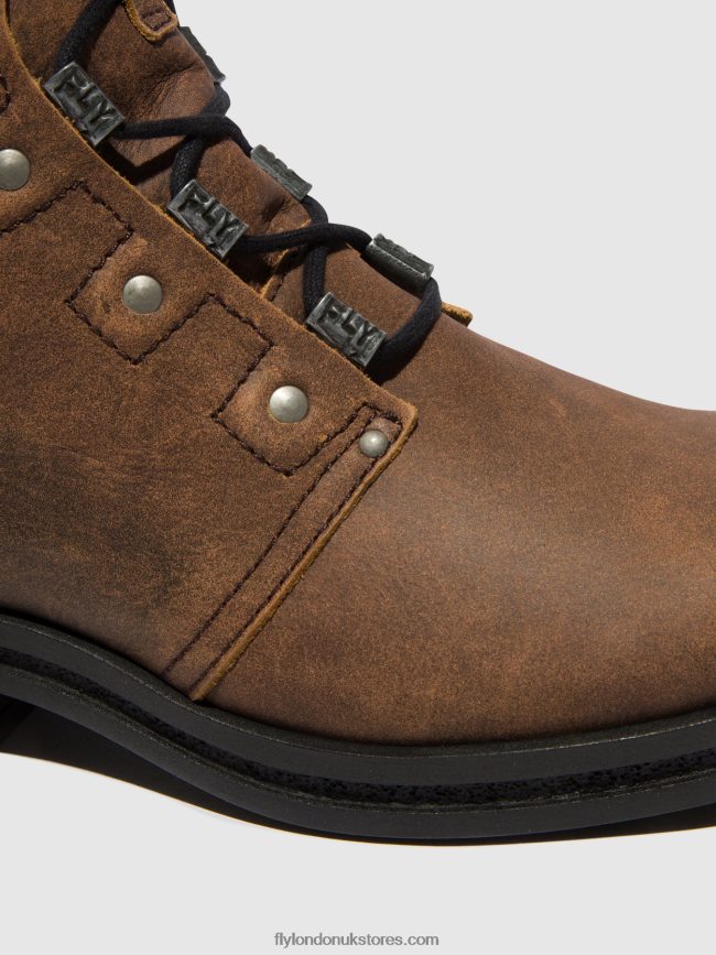 Lace-up Ankle Boots KNOT792 Women Fly London 4V24RT98 BROWN