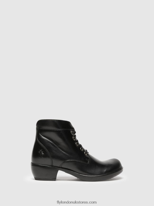 Lace-up Ankle Boots MESU780 Women Fly London 4V24RT268 BLACK