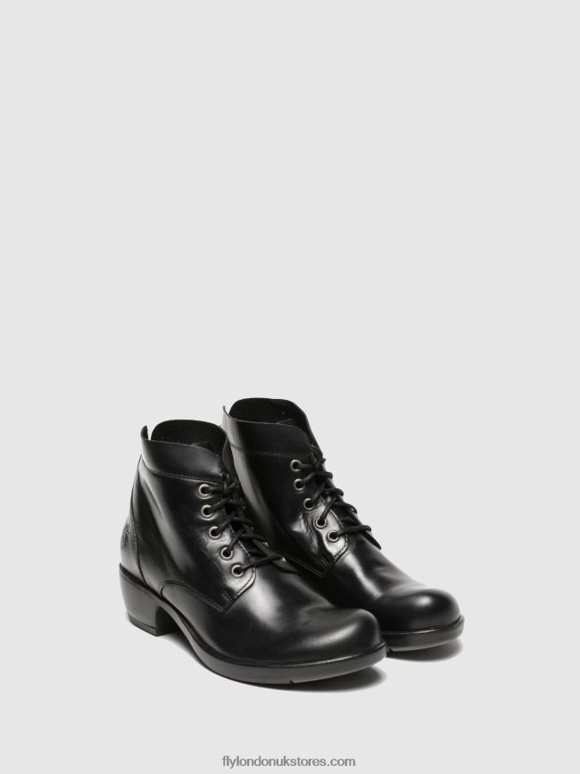 Lace-up Ankle Boots MESU780 Women Fly London 4V24RT268 BLACK