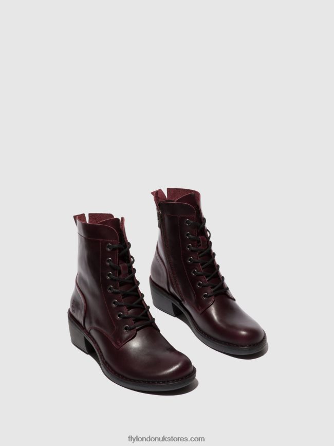 Lace-up Ankle Boots MILU044 Women Fly London 4V24RT100 WINE