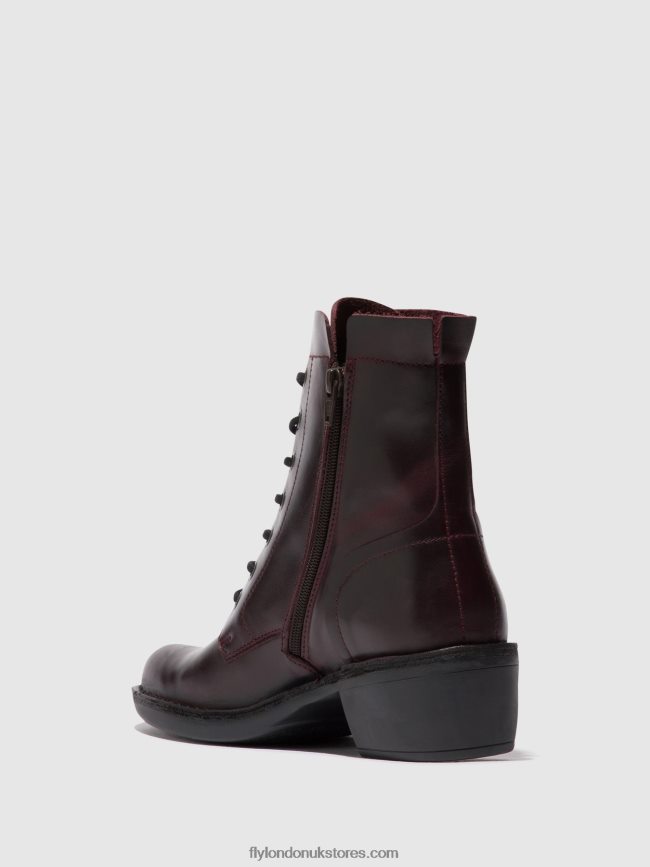Lace-up Ankle Boots MILU044 Women Fly London 4V24RT100 WINE
