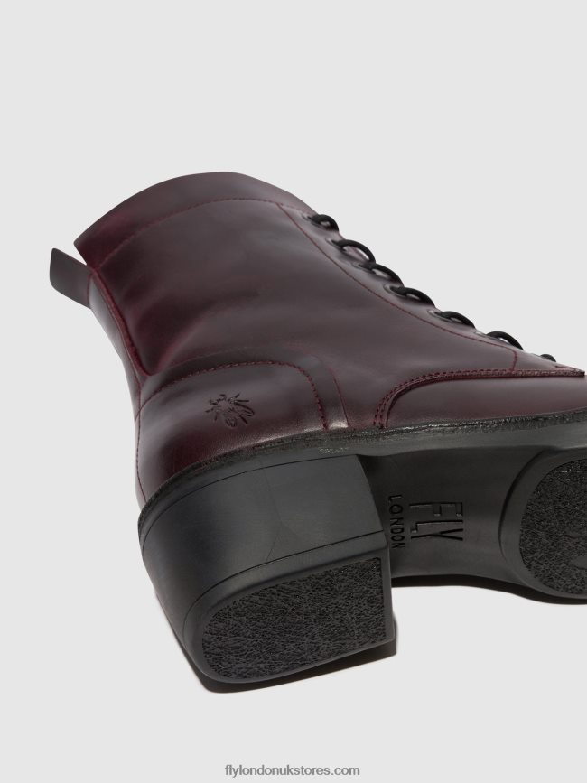 Lace-up Ankle Boots MILU044 Women Fly London 4V24RT100 WINE