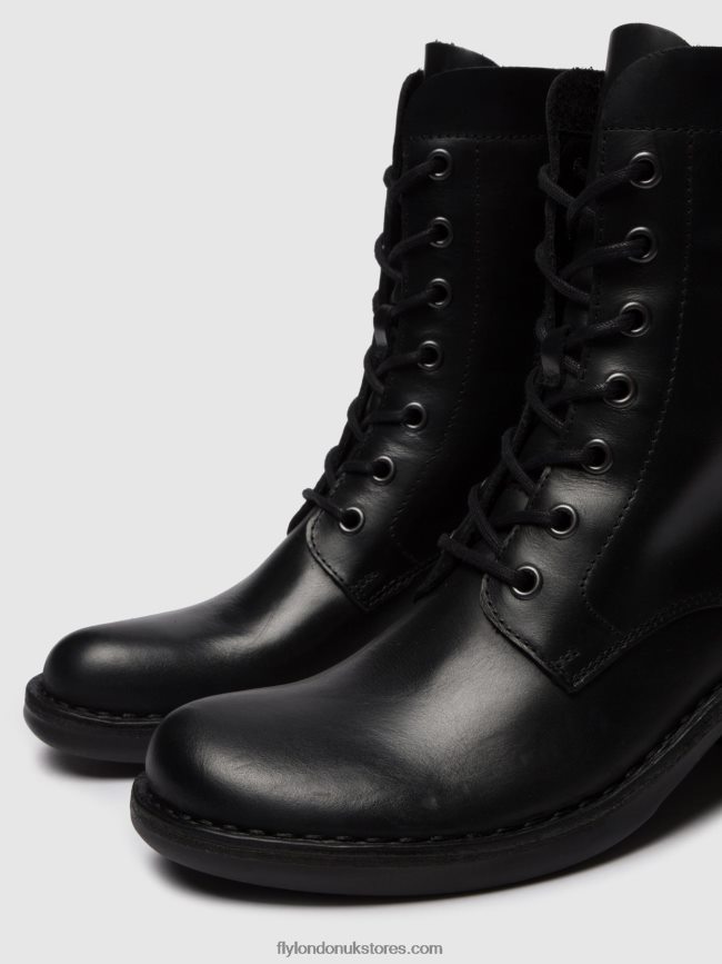 Lace-up Ankle Boots MILU044 Women Fly London 4V24RT252 RUG BLACK