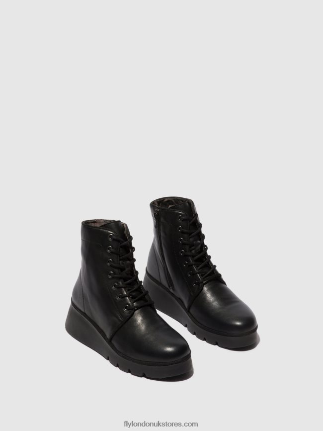Lace-up Ankle Boots PALL404 Women Fly London 4V24RT11 BLACK
