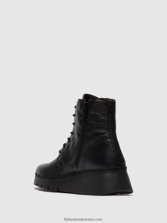 Lace-up Ankle Boots PALL404 Women Fly London 4V24RT11 BLACK