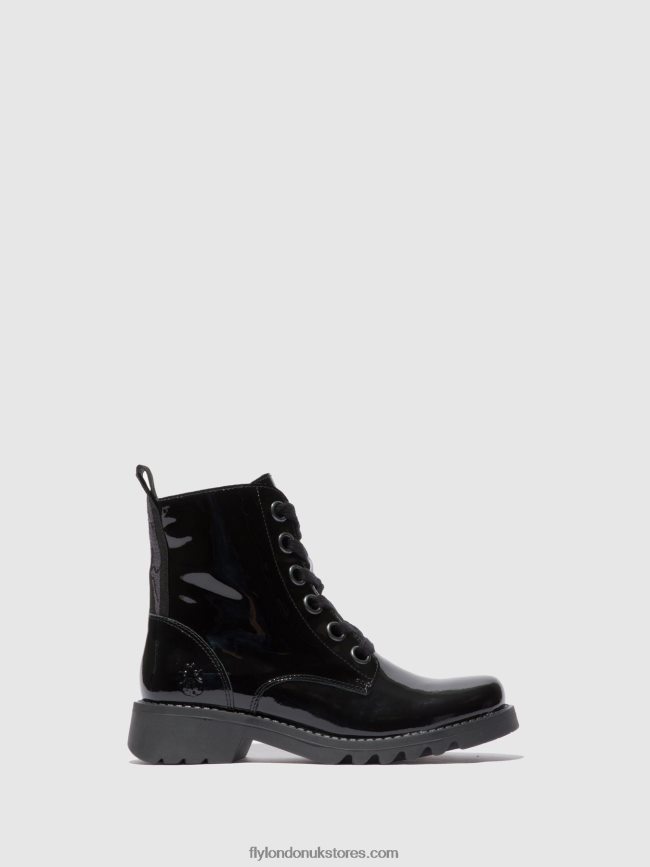 Lace-up Ankle Boots RAGI539 Women Fly London 4V24RT175 ATLANTIS BLACK (BLACK SOLE)