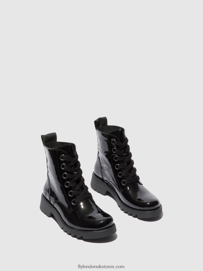 Lace-up Ankle Boots RAGI539 Women Fly London 4V24RT175 ATLANTIS BLACK (BLACK SOLE)