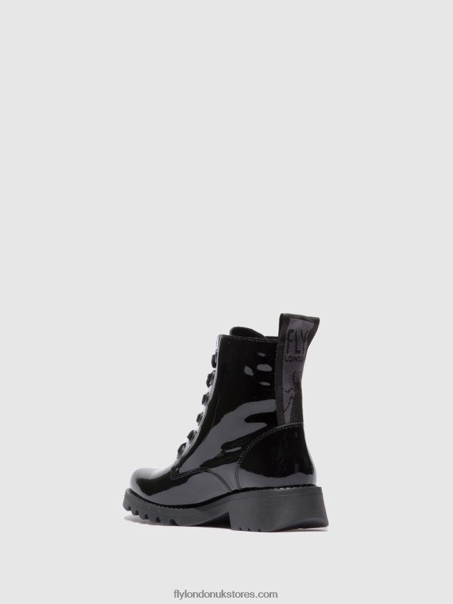 Lace-up Ankle Boots RAGI539 Women Fly London 4V24RT175 ATLANTIS BLACK (BLACK SOLE)