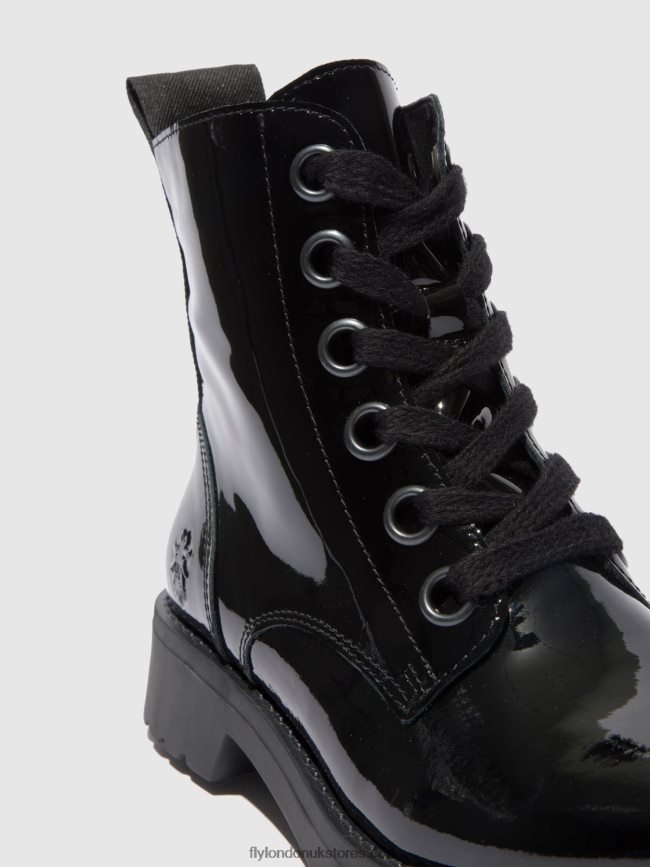 Lace-up Ankle Boots RAGI539 Women Fly London 4V24RT175 ATLANTIS BLACK (BLACK SOLE)