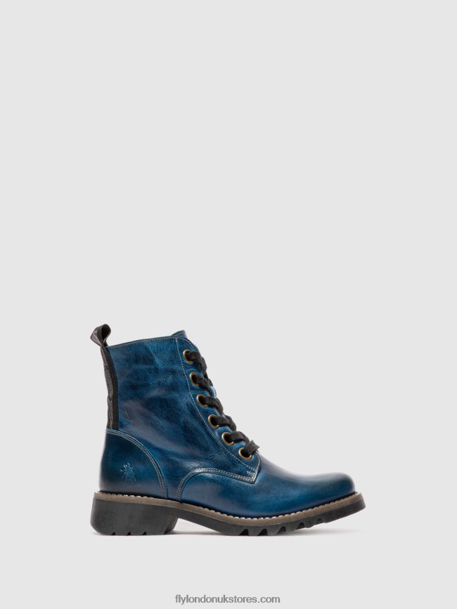 Lace-up Ankle Boots RAGI539 Women Fly London 4V24RT193 RUG ROYAL BLUE