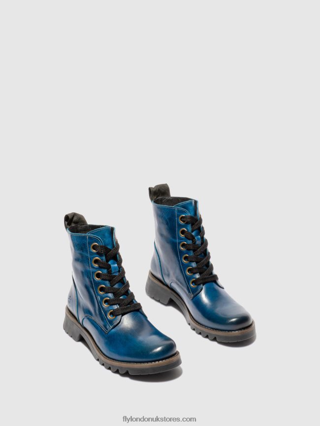 Lace-up Ankle Boots RAGI539 Women Fly London 4V24RT193 RUG ROYAL BLUE