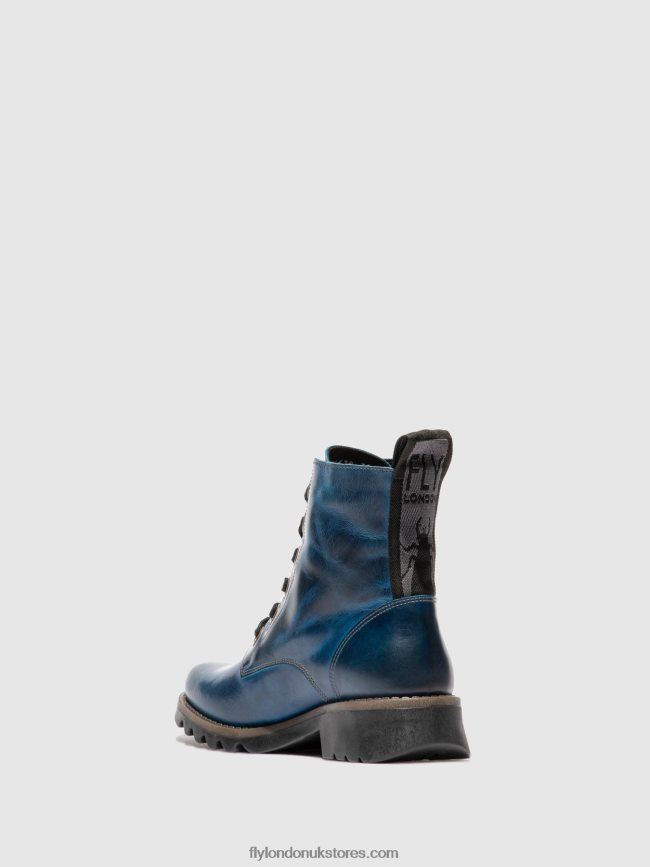 Lace-up Ankle Boots RAGI539 Women Fly London 4V24RT193 RUG ROYAL BLUE