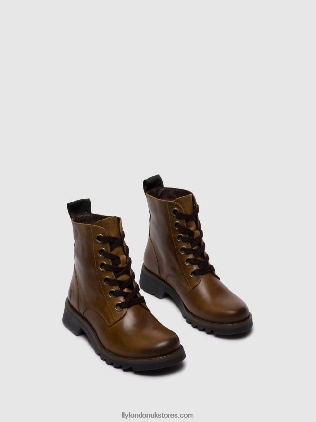 Lace-up Ankle Boots RAGI539 Women Fly London 4V24RT251 RUG CAMEL
