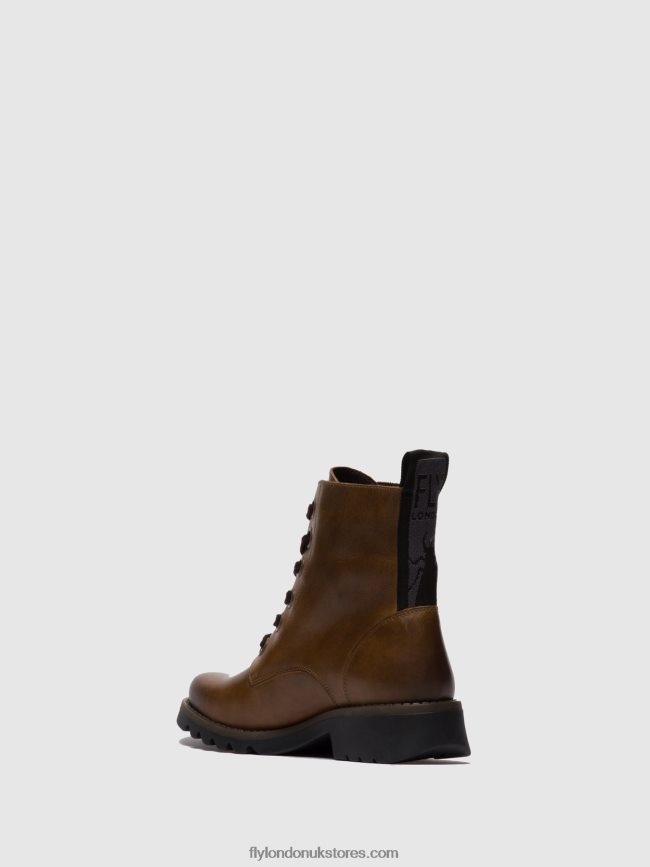 Lace-up Ankle Boots RAGI539 Women Fly London 4V24RT251 RUG CAMEL