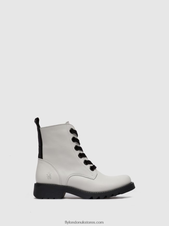 Lace-up Ankle Boots RAGI539 Women Fly London 4V24RT286 RUG OFFWHITE
