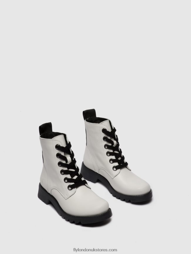 Lace-up Ankle Boots RAGI539 Women Fly London 4V24RT286 RUG OFFWHITE