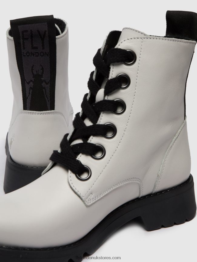 Lace-up Ankle Boots RAGI539 Women Fly London 4V24RT286 RUG OFFWHITE