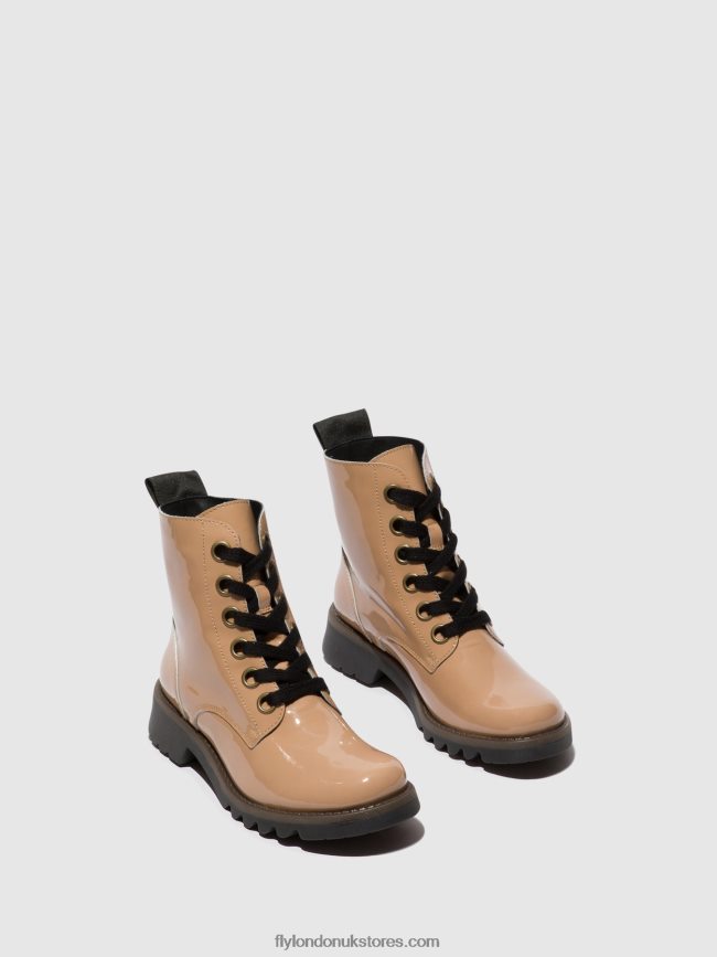 Lace-up Ankle Boots RAGI539 Women Fly London 4V24RT95 CAPUCCINO (BLACK SOLE)