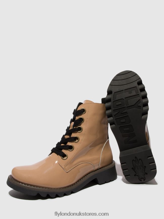 Lace-up Ankle Boots RAGI539 Women Fly London 4V24RT95 CAPUCCINO (BLACK SOLE)