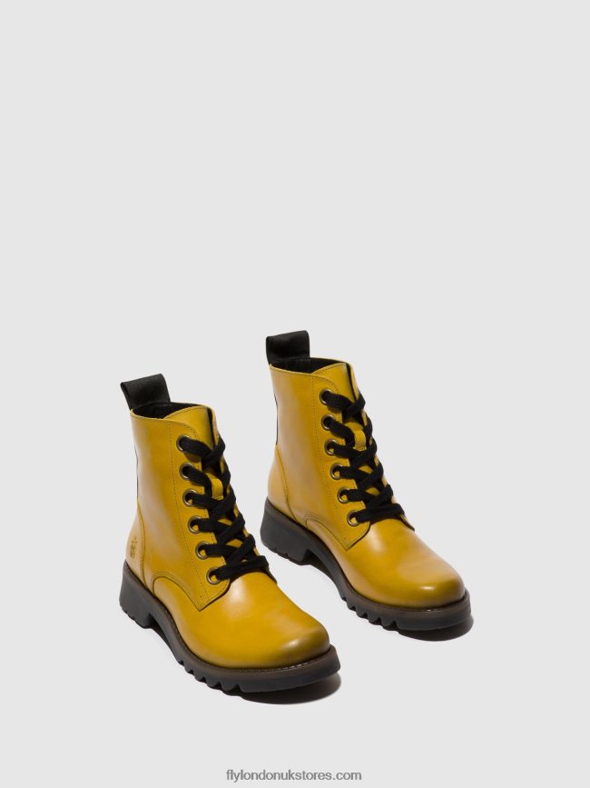 Lace-up Ankle Boots RAGI539 Women Fly London 4V24RT96 MUSTARD