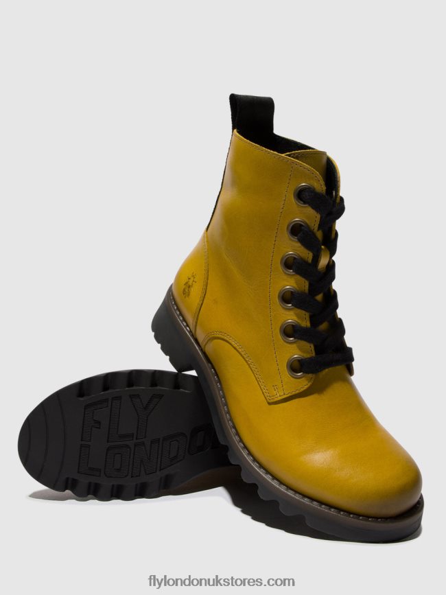 Lace-up Ankle Boots RAGI539 Women Fly London 4V24RT96 MUSTARD
