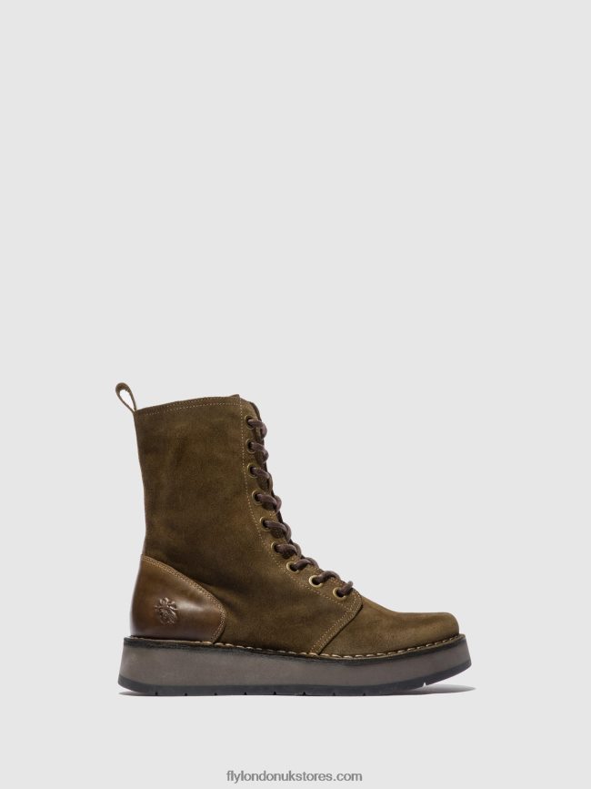 Lace-up Ankle Boots RAMI043 Women Fly London 4V24RT176 OILSUEDE/RUG SLUDGE/OLIVE
