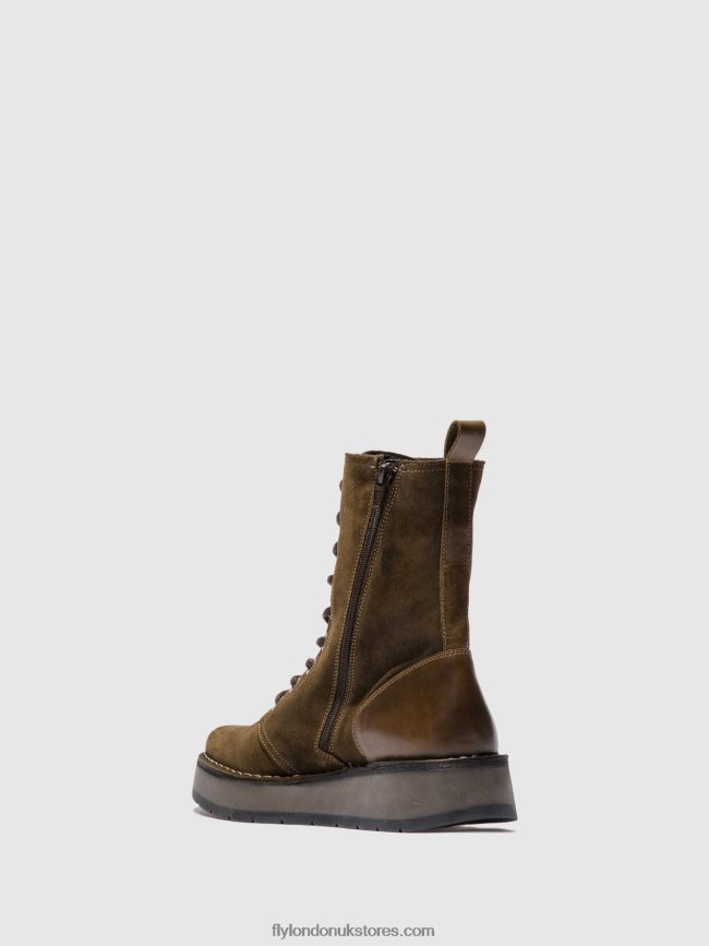 Lace-up Ankle Boots RAMI043 Women Fly London 4V24RT176 OILSUEDE/RUG SLUDGE/OLIVE