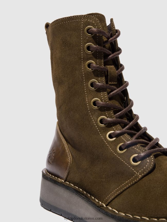 Lace-up Ankle Boots RAMI043 Women Fly London 4V24RT176 OILSUEDE/RUG SLUDGE/OLIVE